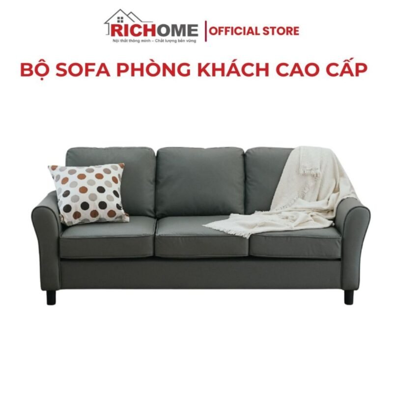 Bộ Ghế Sofa Phòng Khách RICHOME P-R-SF107GR/SF108GR/SF109GR.Sofa Da Mèo Cào Cao Cấp