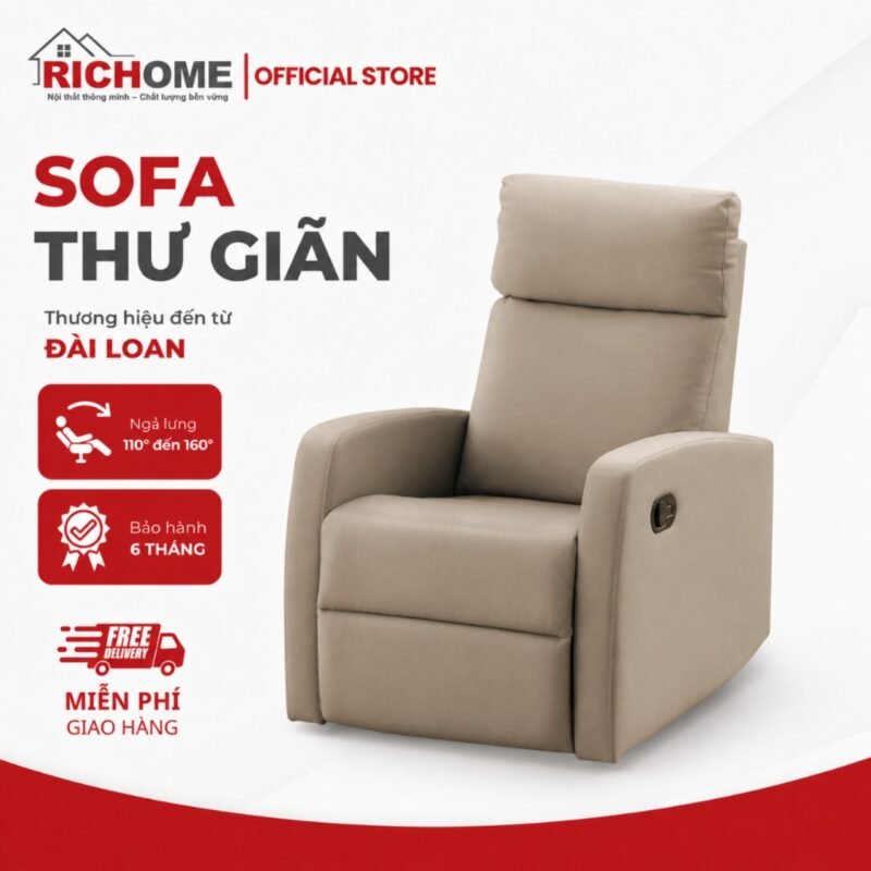 Ghế Sofa Đơn Ghế Thư Giãn ,Ghế Nails Ghế Nối Mi, Ghế Sofa Gaming Chất Liệu Da PU Boss êm ái, chống xước RICHOME CH1240