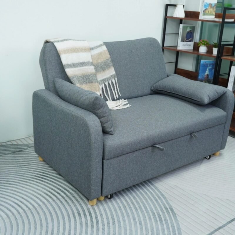 Ghế Sofa Giường Đơn SF116GR Vải Canvas Cao Cấp – Giải Pháp Nội Thất Thông Minh Cho Không Gian Nhỏ